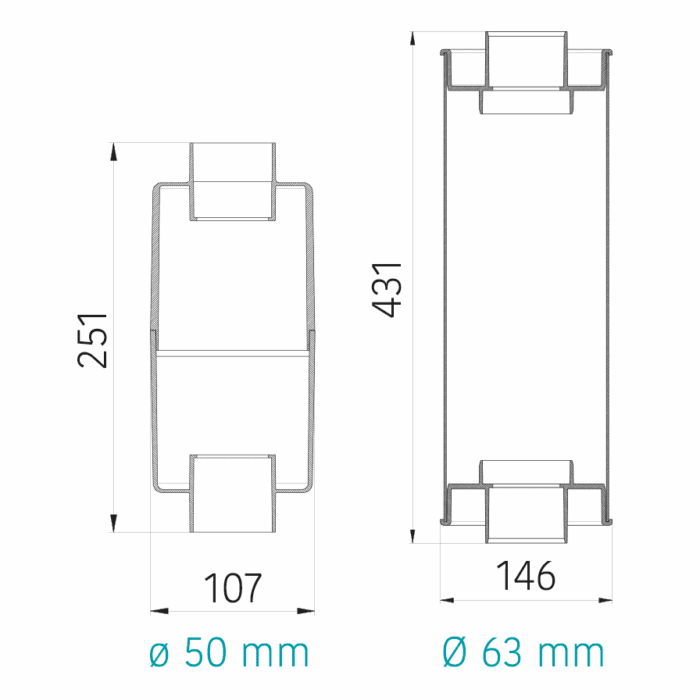 Schalldämpfer für Abluft Ø 50 mm – Bild 4