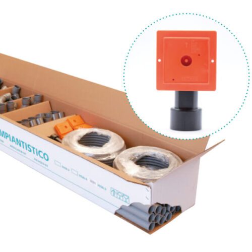 Installationskit Ø 50mm mit 5 quadratischen Einbaudosen (exkl. Saugdose)