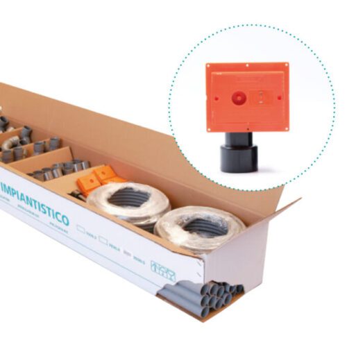 Installationskit Ø 50 mm mit 4 rechteckigen Einbaudosen (exkl. Saugdose)